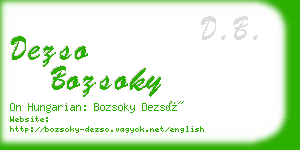 dezso bozsoky business card